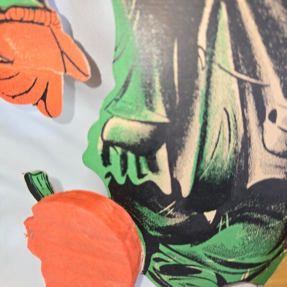 Vintage Beistle Halloween Decoration Scarecrow Haystack Honeycomb 10" 1950s - Picture 6 of 16